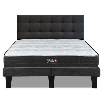 Cama Europea Prelude 2 Plazas Radiant 190 Cm +  Respaldo Urban Marengo