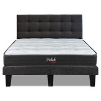 Cama Europea Prelude 2 Plazas Radiant 190 Cm + Respaldo Urban Marengo