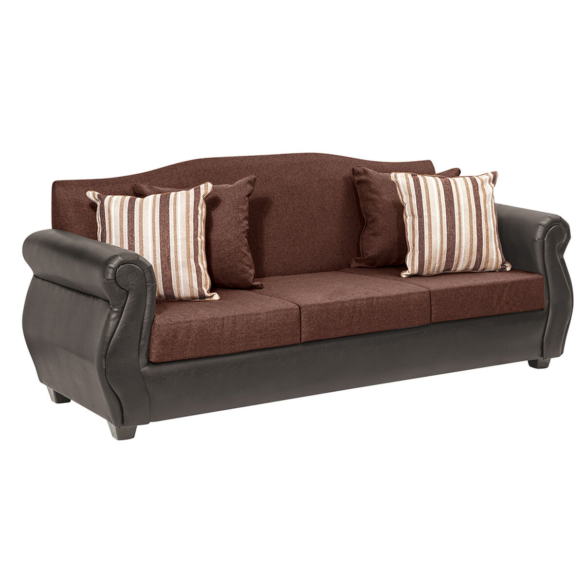 Juego de Living Innovamuebles Azucena Sofá 3 Cuerpos + Dos Sillones 1 Cuerpo Chocolate 