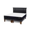 Cama Europea CIC Base Dividida 2 Plazas Premium + Respaldo Dublin Negro