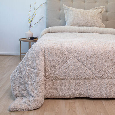 Cubrecama Doral 1,5 Plazas Beige Senses
