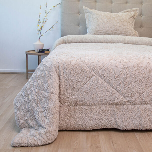 Cubrecama Doral 1,5 Plazas Beige Senses