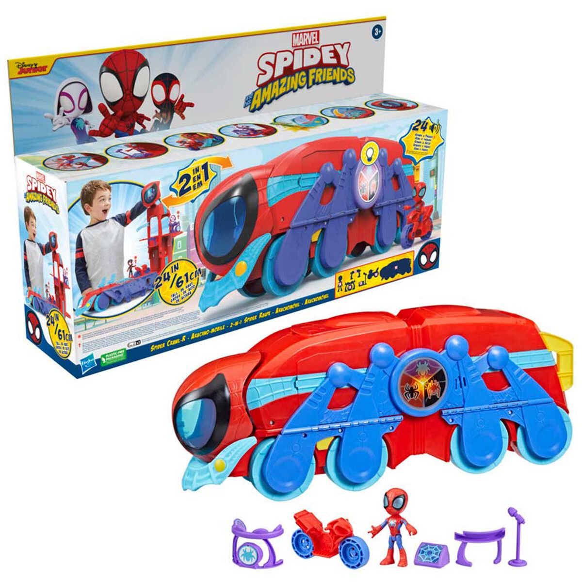 Figura de Acción Spidey And Friends Set Spidey Aracnomóvil