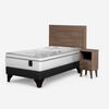 Cama Europea Rosen 1,5 Plazas Art 4 + Respaldo + Velador Sicilia