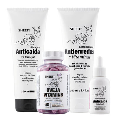 Pack Shampoo + Tónico Anticaida + Gomitas + Acondicionador Sheet