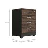 Mueble Archivador TuHome Home Office 4 Cajones Negro Soft Coñac