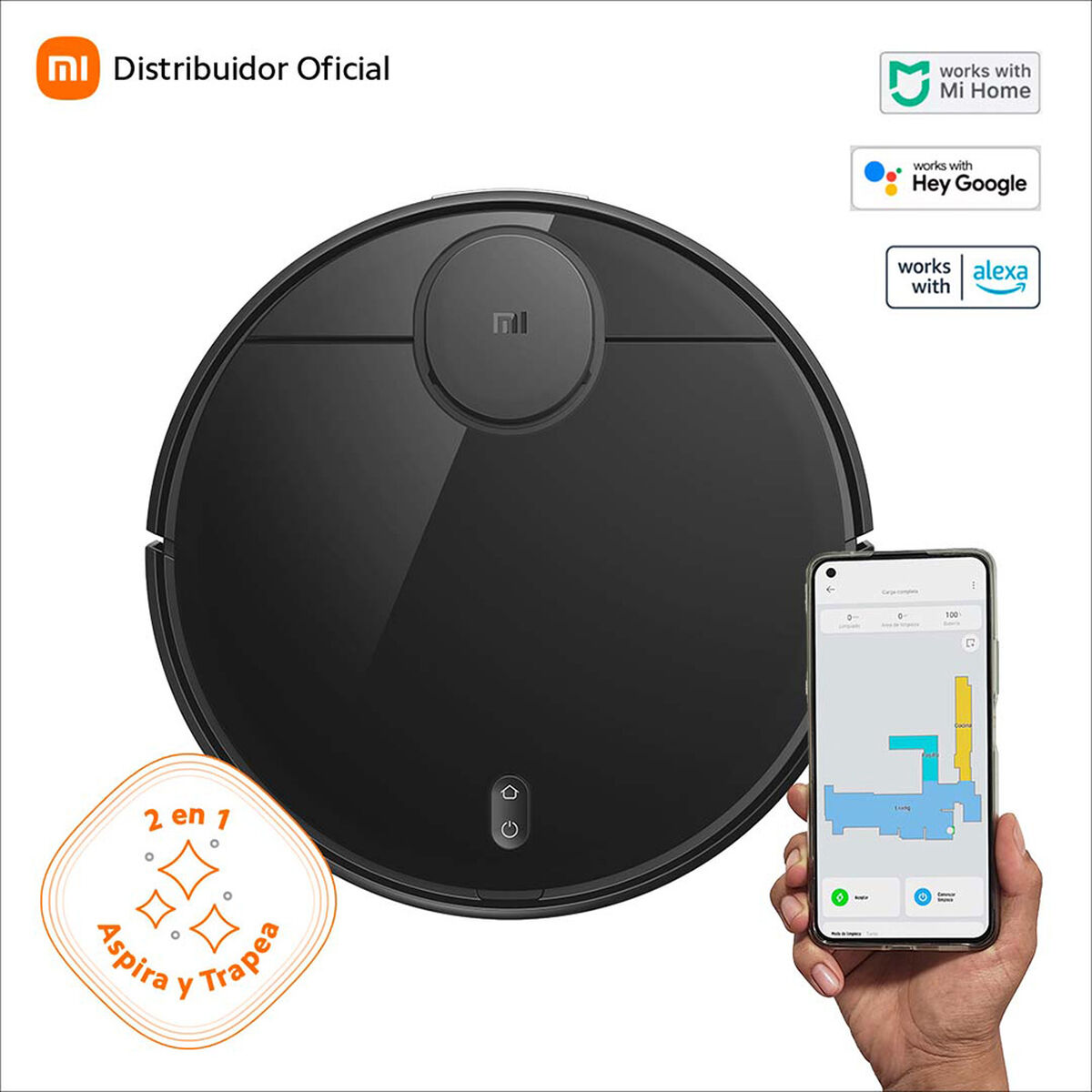 Aspiradora Robot Xiaomi Mi Robot Vacuum-Mop P Negra