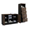 Combo Archivador Alto 4 Cajones + Gabinete 2 Puertas TuHome Home Office Negro Soft-Co&ntilde;ac