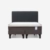 Cama Europea Rosen 2 Plazas New Style 4 + Respaldo Grafito