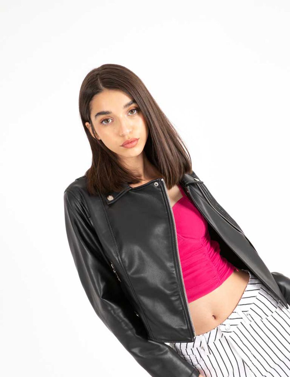 Chaqueta Biker Ecocuero Mujer Icono