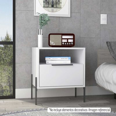 Velador TuHome White Collection 1 Cajón