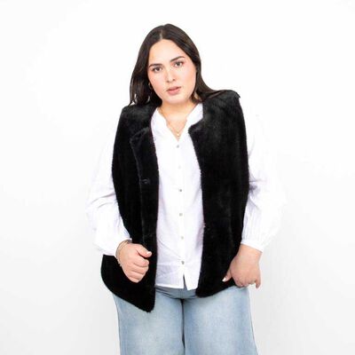 Chaqueta Peluda Sin Mangas Mujer Extralindas