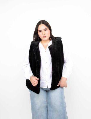 Imagen 1 del producto Chaqueta Peluda Sin Mangas Mujer Extralindas Negro