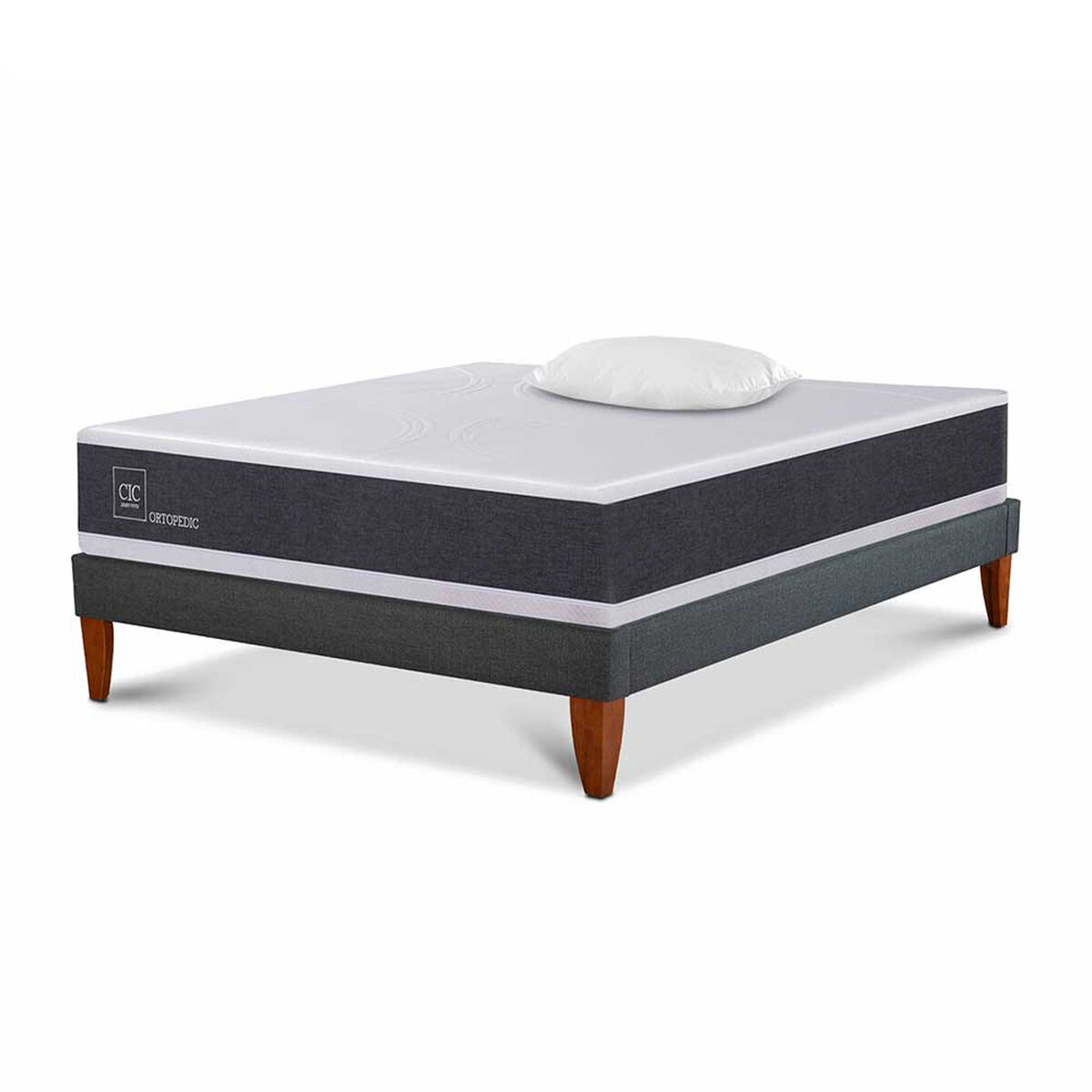 Cama Europea CIC 1,5 Plazas New Ortopedic + Almohada