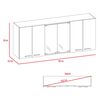 Mueble de Cocina TuHome 1,50 Vidrio 6 Puertas Blanco Miel