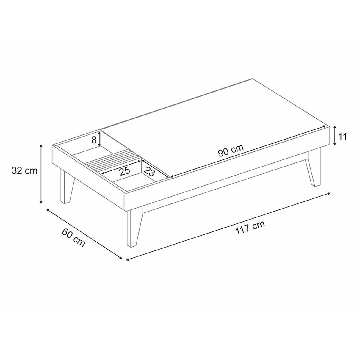 Combo Mesa de Centro + Mesa de Arrimo Jdo & Design Vitta Beige