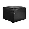 Juego de Living Kea Nize Sofá 3 Cuerpos + Dos Pouf PU Negro