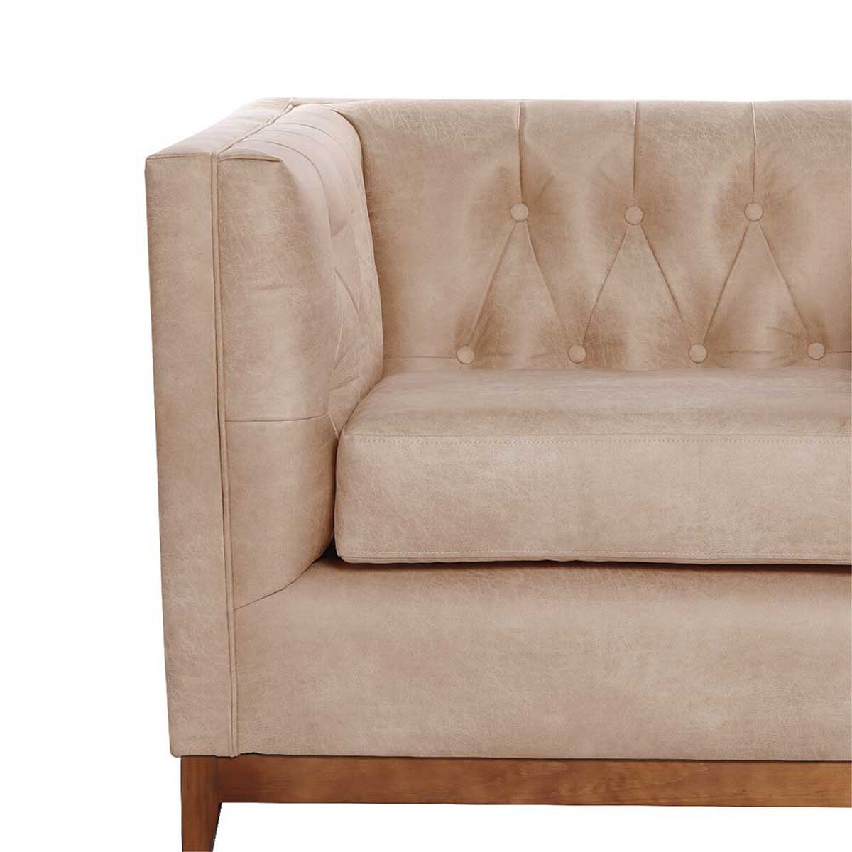 Sofá Latam Home Cuero Colorado Roma 3 Cuerpos Beige