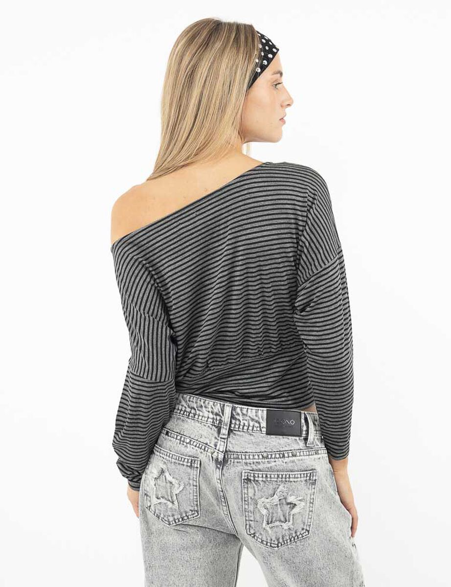 Polera  Off Shoulder Y2K Manga Larga Mujer Icono