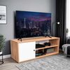Rack TV TuHome Noah 55" Macadamia y Blanco