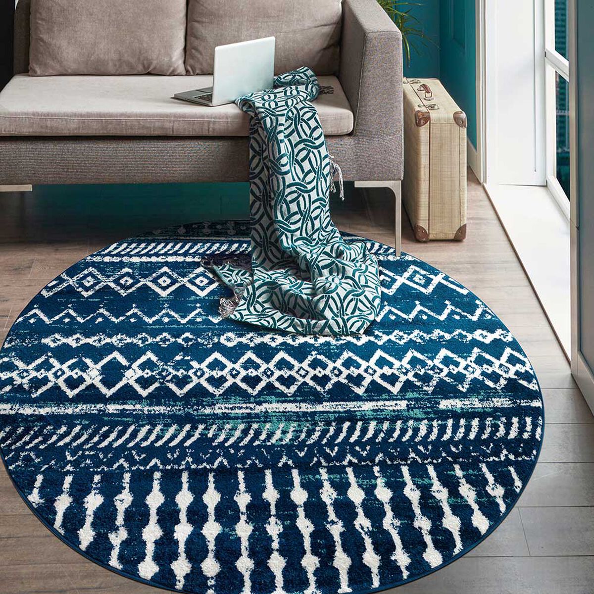Alfombra Modalfo Phoenix Azul Marino 240 x 240 cm