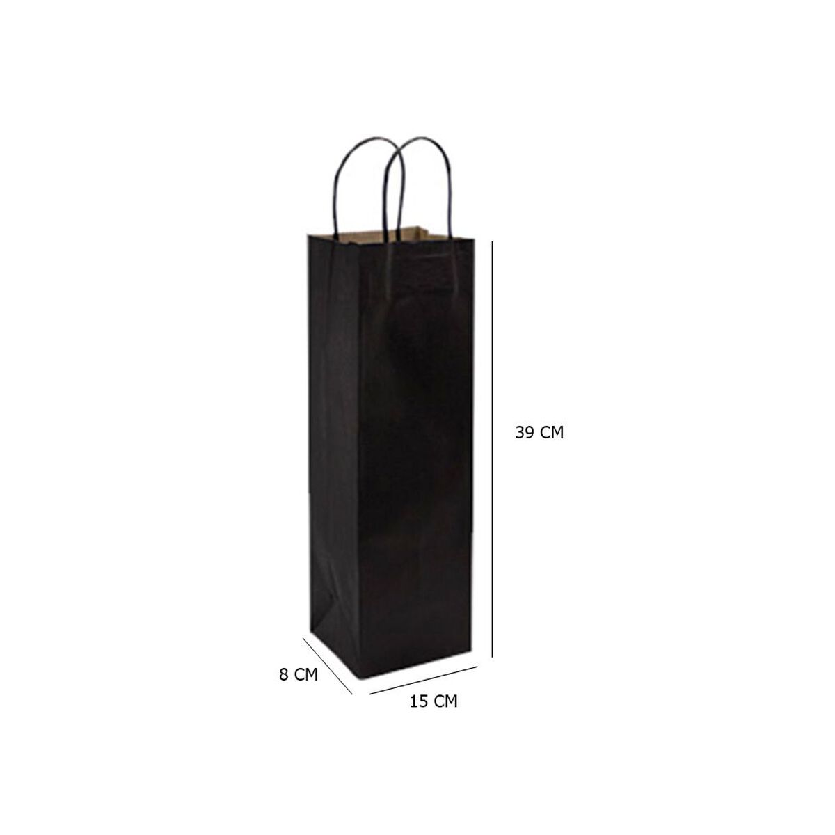 Bolsa Kraft De Gaune Asa Negro 25 Unidades