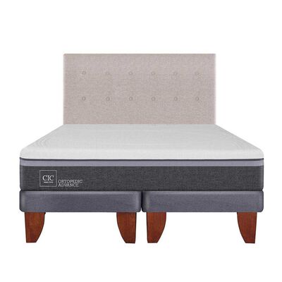 Cama Europea CIC Base Dividida 2 Plazas Ortopedic Advance + Respaldo Tigris
