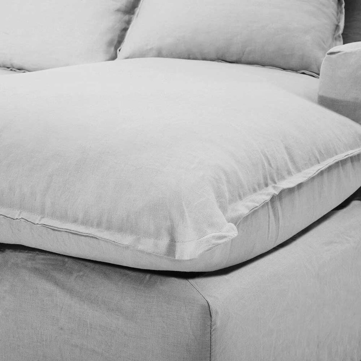 Sofá Seccional Derecho Innovamuebles Fontana Lino 4 Cuerpos Gris Perla