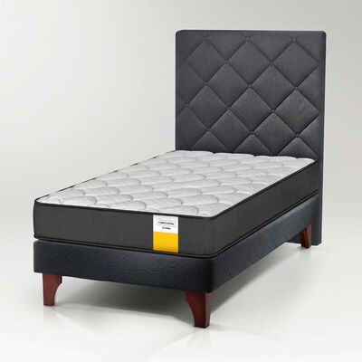 DRIMKIP Cama Europea Drimkip 1,5 Plazas Funcional + Respaldo Rombos
