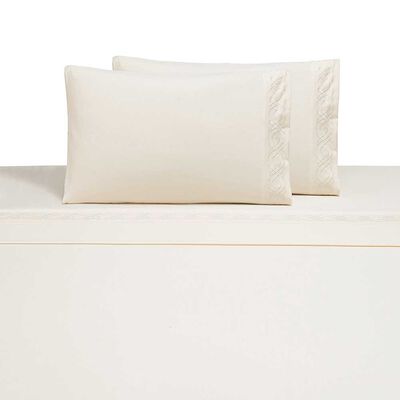 Imagen 1 del producto Juego de Sábanas Illusions 2 Plazas Bordada Wolf Crema