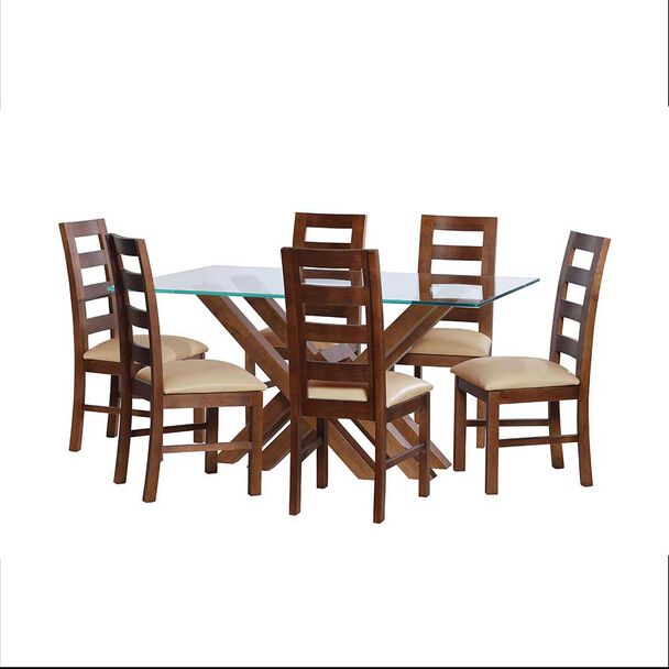 Juego de Comedor Latam Home Merida 6 Sillas Beige