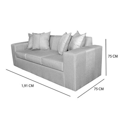 Imagen 2 del producto Sofá Muebles MYM Maxi 3 Cuerpos + Dos Pouf 1 Cuerpo Gris