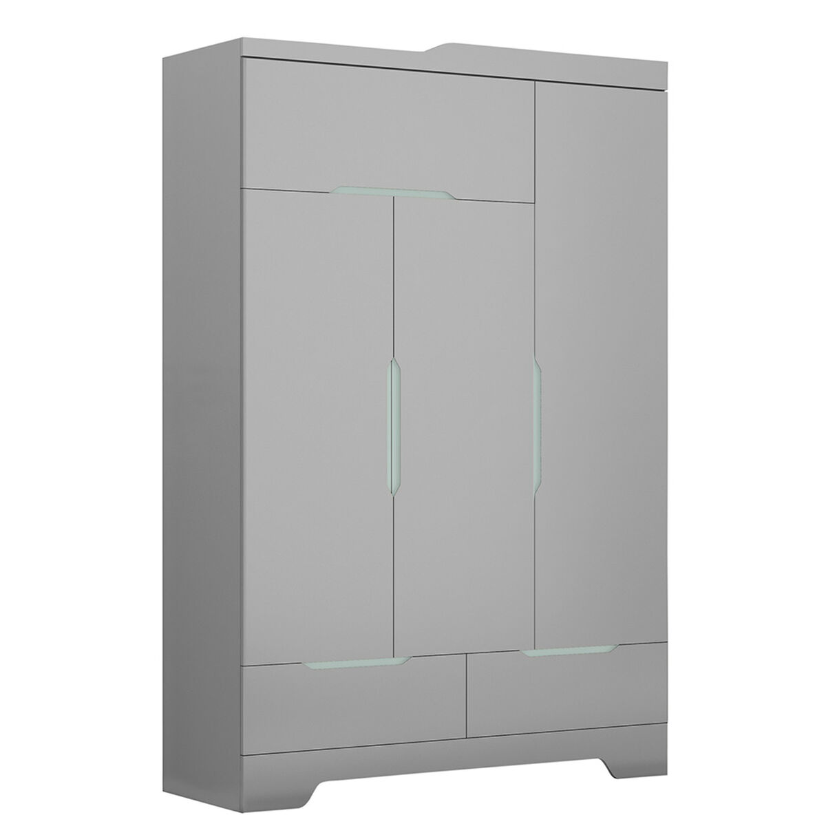 Clóset Casanova Luna 4 Puertas 2 Cajones Gris/Azul