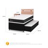 Cama Nido CIC 1,5 Plazas Arriba  New Ortopedic  y 1 Plaza Abajo Genérico + Respaldo + Velador Olmo 