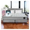 Cama Europea Latam Home Base Dividida 2 Plazas Cannon  + 2 Almohadas + Sábanas + Respaldo Tela Gris