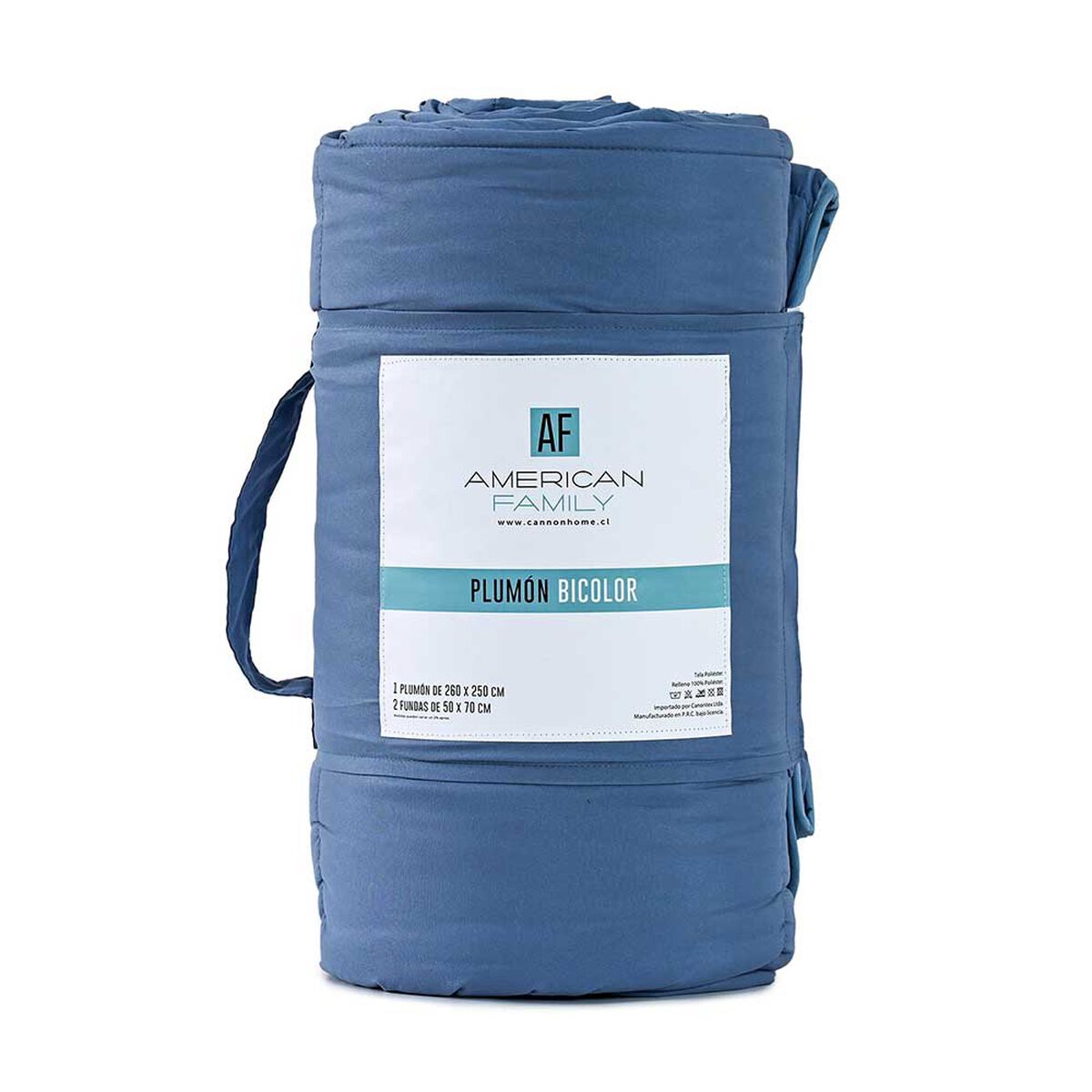 Plum&oacute;n American Family 1.5 Plazas Bicolor Azul