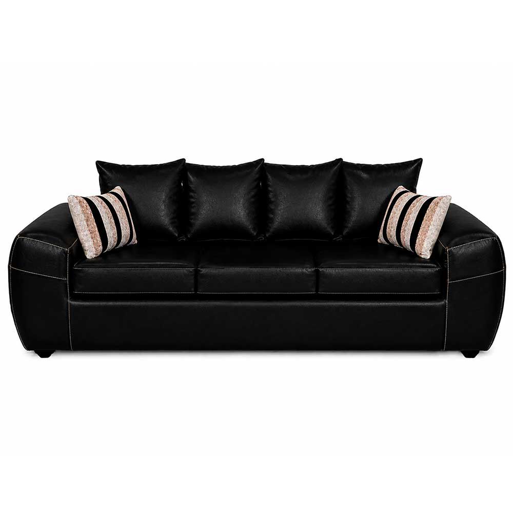 Sofá Elegant Detail New Houston 3 Cuerpos Negro