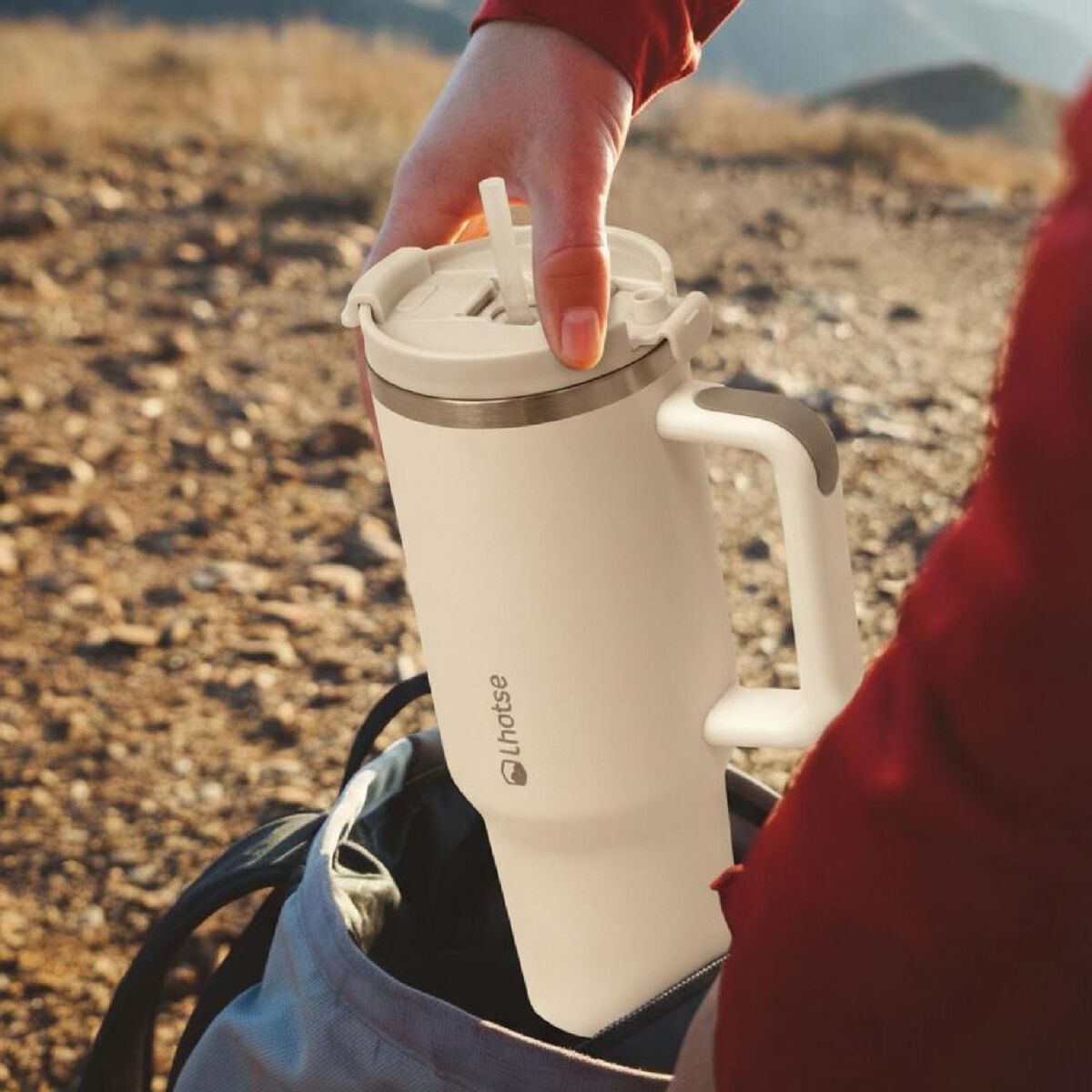 Vaso T&eacute;rmico Tumbler Lhotse Acero Inoxidable con Tapa 1180ml Crema