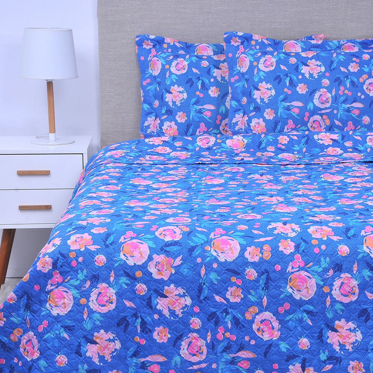 Quilt Mashini 2 Plazas Estampado Cordoba Rosa