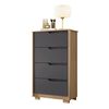 Cómoda Vekkahome Sole 4 Cajones Gris Café