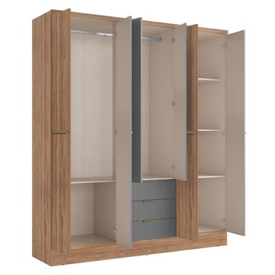 Imagen 2 del producto Clóset Roca Troy 6 Puertas 3 Cajones Canela