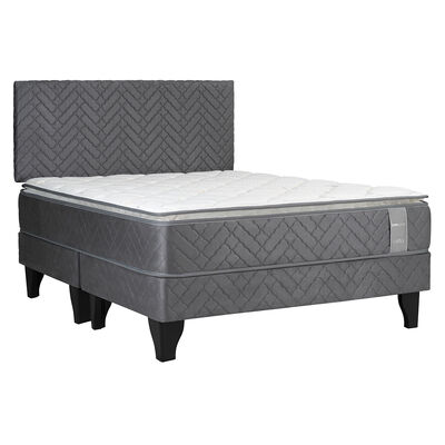 Imagen 1 del producto Cama Europea Celta Base Dividida King Carbono + Respaldo Acolchado