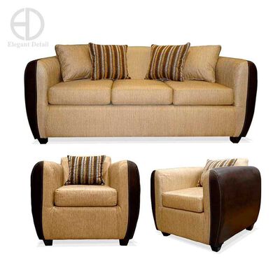 Imagen 1 del producto Juego de Living Elegant Detail Oklahoma Sofá 3 Cuerpos + Dos Sillones 1 Cuerpo Beige
