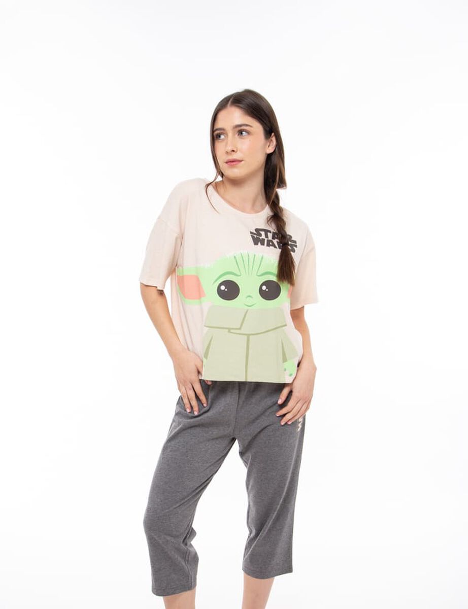 Pijama de Algodón Manga Corta Mujer Baby Yoda