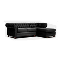Sofá Seccional Barra Design Chesterfield Derecho 3 Cuerpos Negro