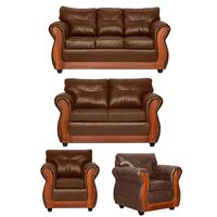 Juego de Living Black Factory Toronto 7 Cuerpos Café