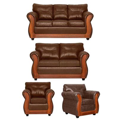 Juego de Living Black Factory Toronto 7 Cuerpos Café