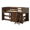 Cama Alta Casanova 1 Plaza Espresso Filadelphia + Cajonera + 2 Repisas Café