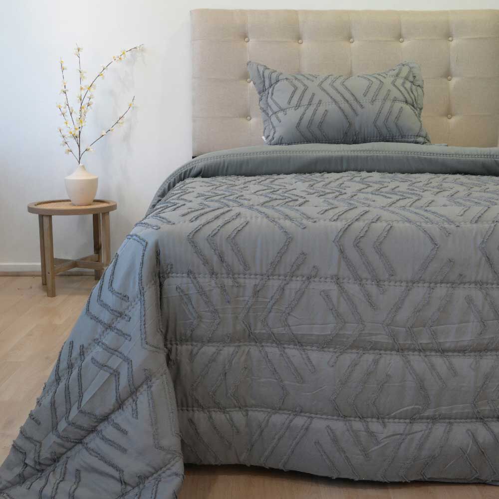 Plumón Doral 1.5 Plazas Touch Nebula Liso Gris