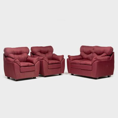 Imagen 1 del producto Juego de Living Almore Belén Sofá 2 Cuerpos + Dos Sillones 1 Cuerpo Rojo